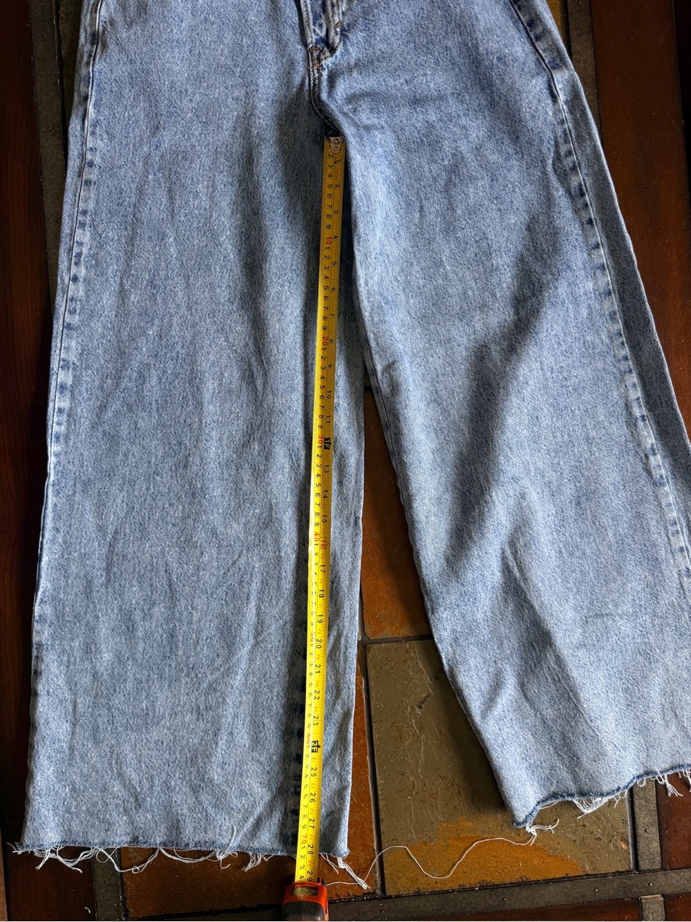 Super wide flare raw hem jeans size 4 universal thread hippy denim button fly